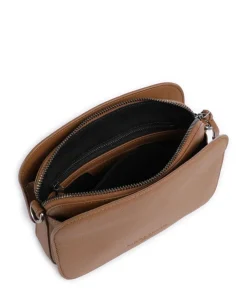 Luka Harris Umhängetasche genarbtes Leder braun