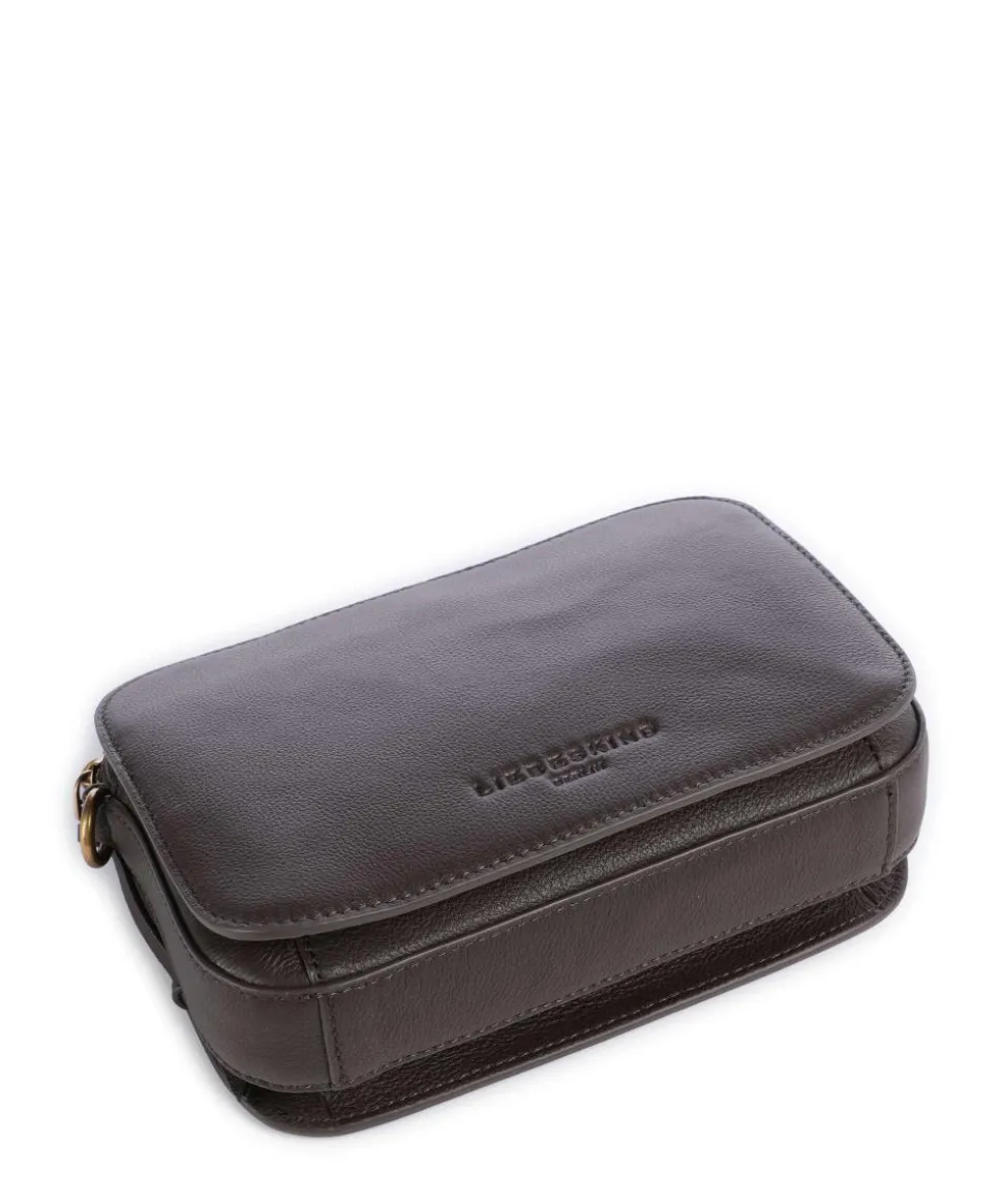 Luka Harris Umhängetasche genarbtes Leder dunkelbraun