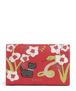 Lunar New Year Geldbörse fein genarbtes Rindsleder rot