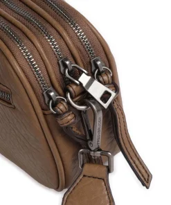 Lunar Umhängetasche genarbtes Leder braun