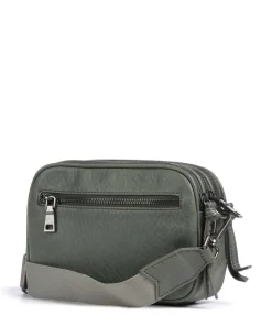 Lunar Umhängetasche genarbtes Leder graugrün