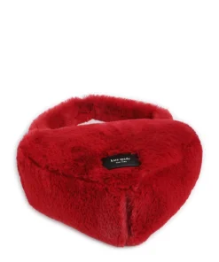 Luver Beuteltasche Kunstfell rot