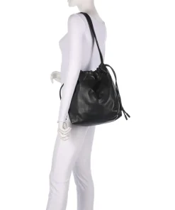 Lya Sheep Natural M Bucket bag Schafsleder schwarz