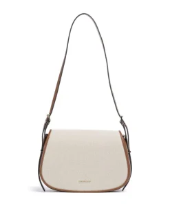 Lydia Schultertasche Canvas elfenbein/braun