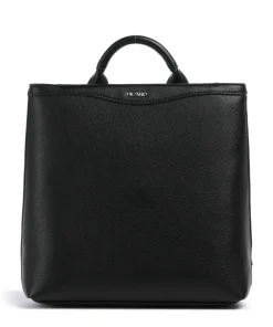 Lyon Rucksack Lederimitat schwarz