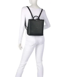 Lyon Rucksack Lederimitat schwarz