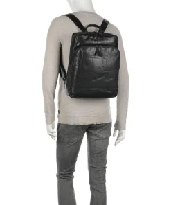 Maci Rucksack 15″ fein genarbtes Leder schwarz