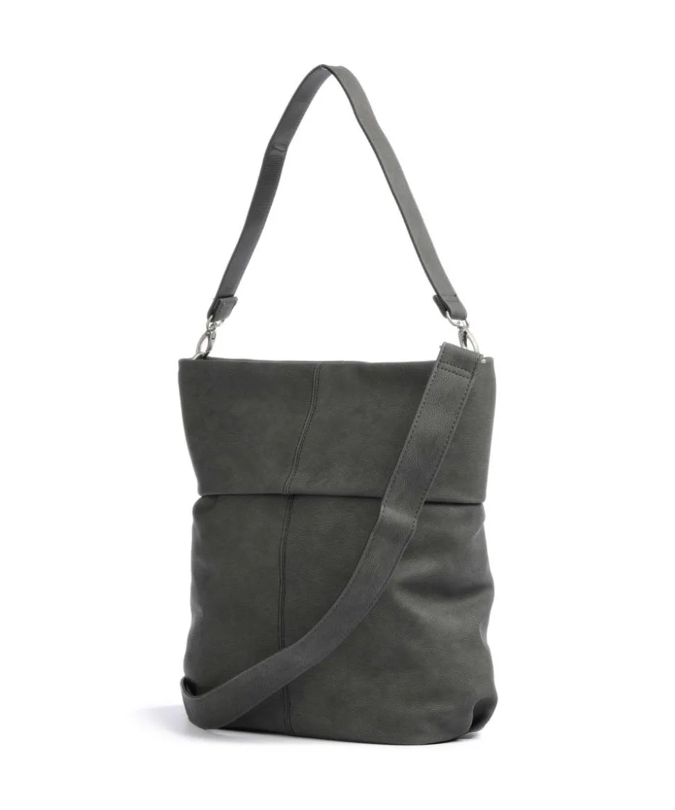 Mademoiselle M140 Beuteltasche Lederimitat dunkelgrau