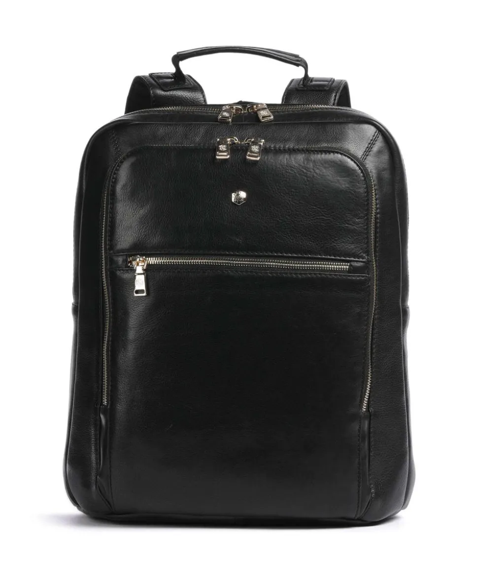 Madrid Rucksack 14″ genarbtes Rindsleder schwarz