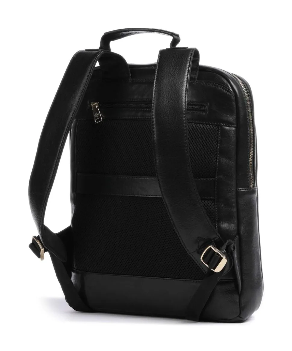 Madrid Rucksack 14″ genarbtes Rindsleder schwarz