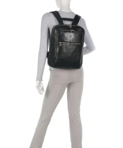 Madrid Rucksack 14″ genarbtes Rindsleder schwarz