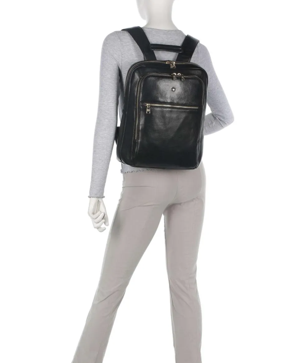 Madrid Rucksack 14″ genarbtes Rindsleder schwarz