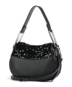 Magie Schultertasche Textil, Leder schwarz