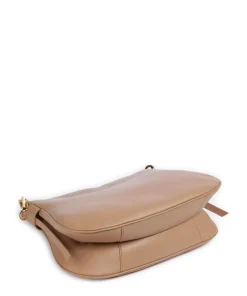 Magie Soft Beuteltasche genarbtes Leder hellbraun