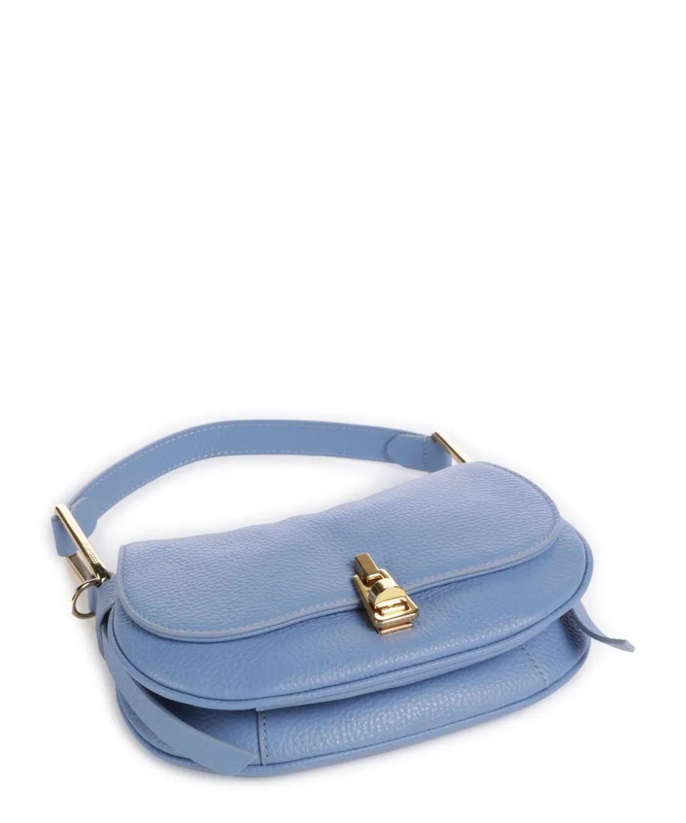 Magie Soft Schultertasche genarbtes Rindsleder blau