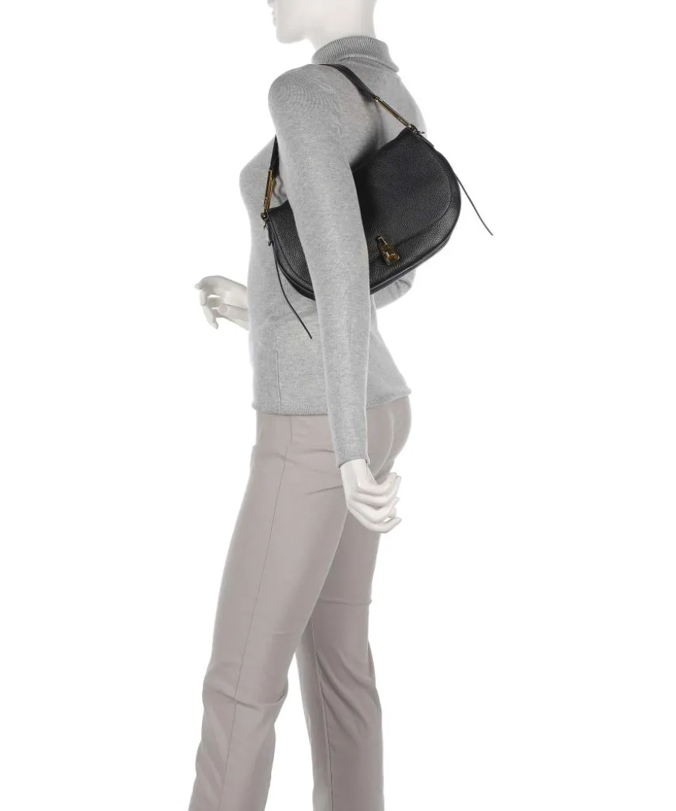 Magie Soft Schultertasche genarbtes Rindsleder schwarz