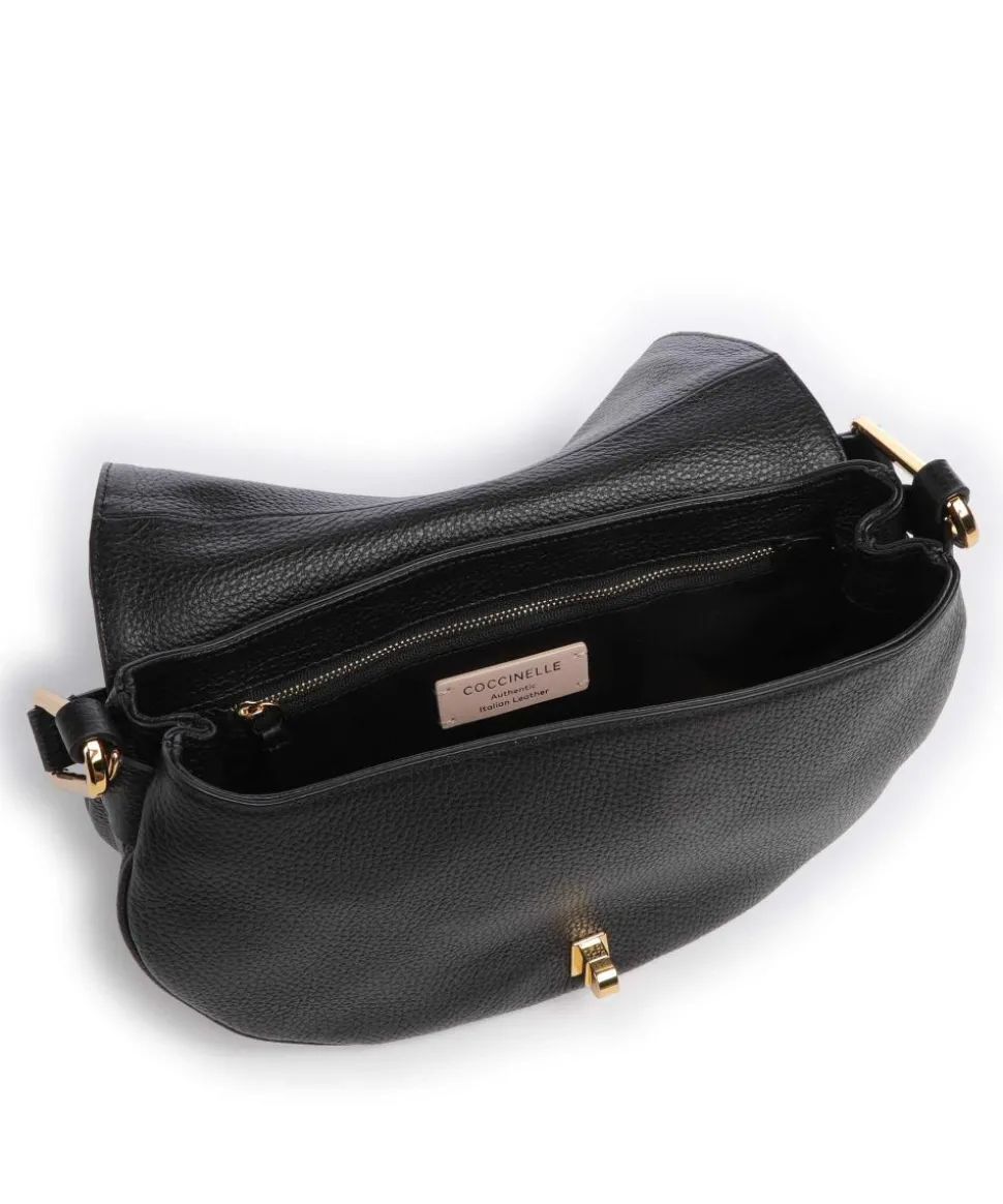 Magie Soft Schultertasche genarbtes Rindsleder schwarz