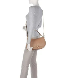 Magie Soft Schultertasche genarbtes Rindsleder hellbraun