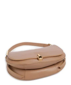 Magie Soft Schultertasche genarbtes Rindsleder hellbraun