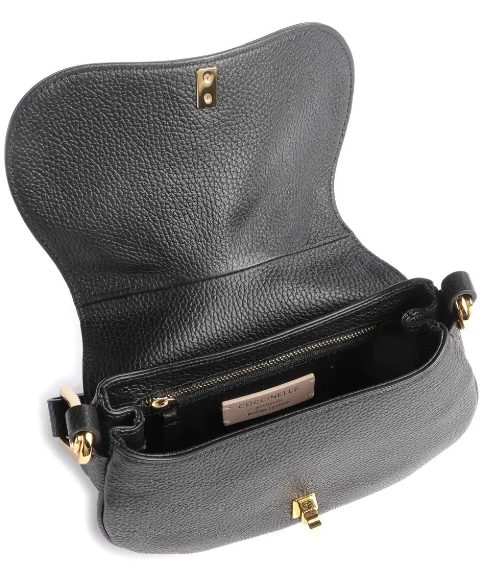 Magie Soft Schultertasche genarbtes Rindsleder schwarz