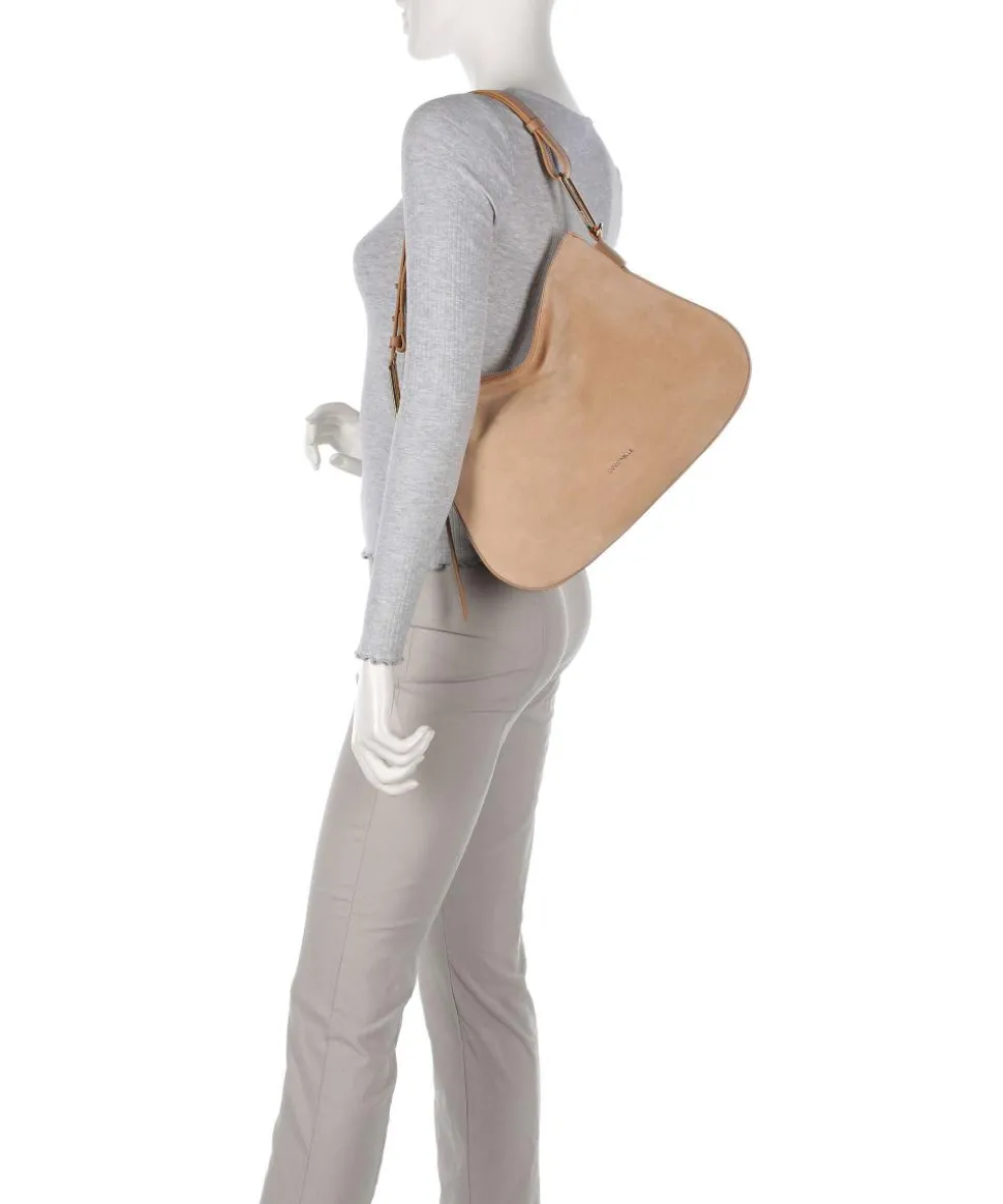 Magie Suede Beuteltasche aufgerautes Leder, genarbtes Leder hellbraun