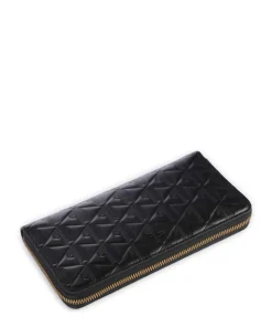 Maheki RFID Geldbörse geprägtes Rindsleder schwarz