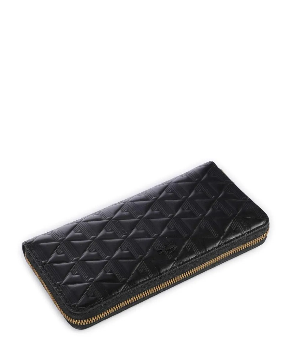 Maheki RFID Geldbörse geprägtes Rindsleder schwarz