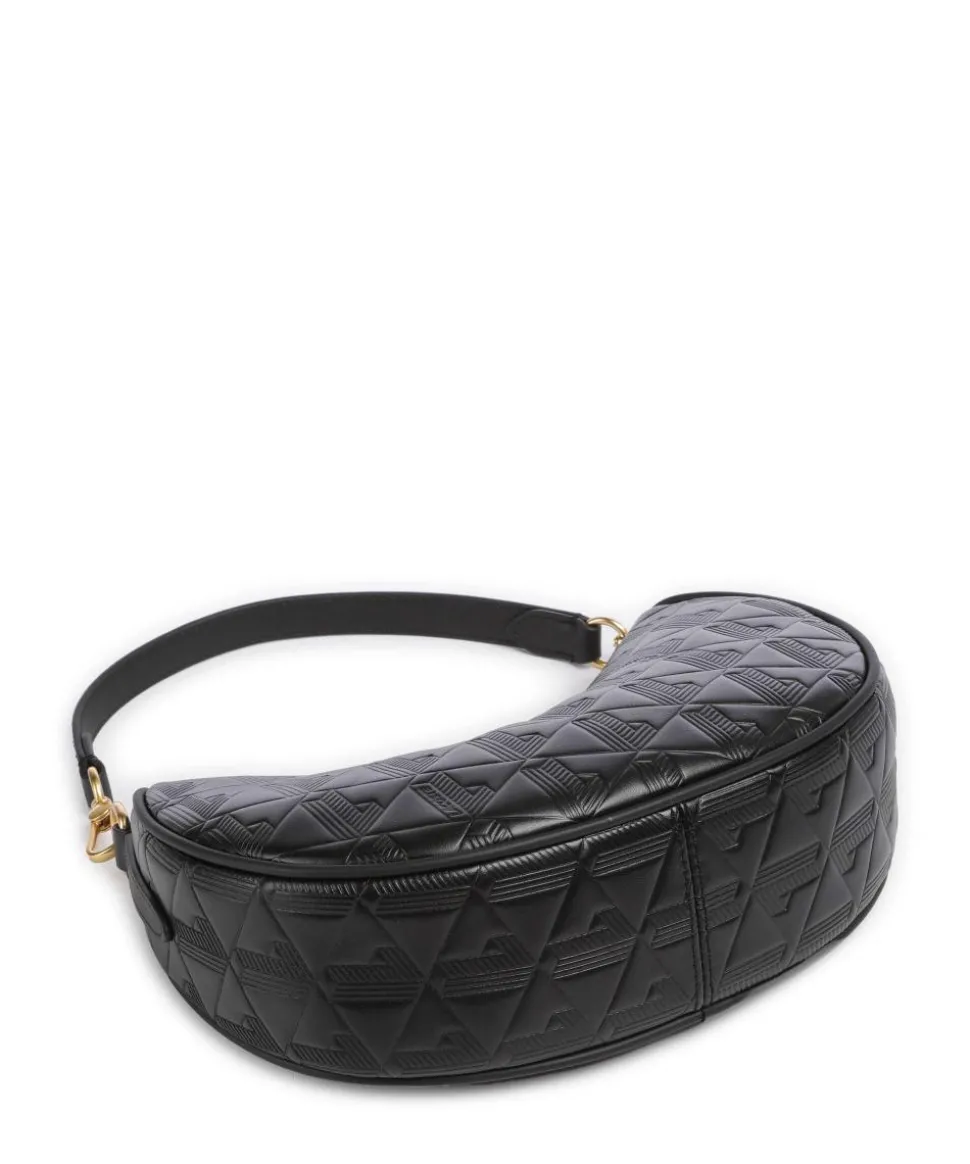 Maheki Schultertasche geprägtes Rindsleder schwarz