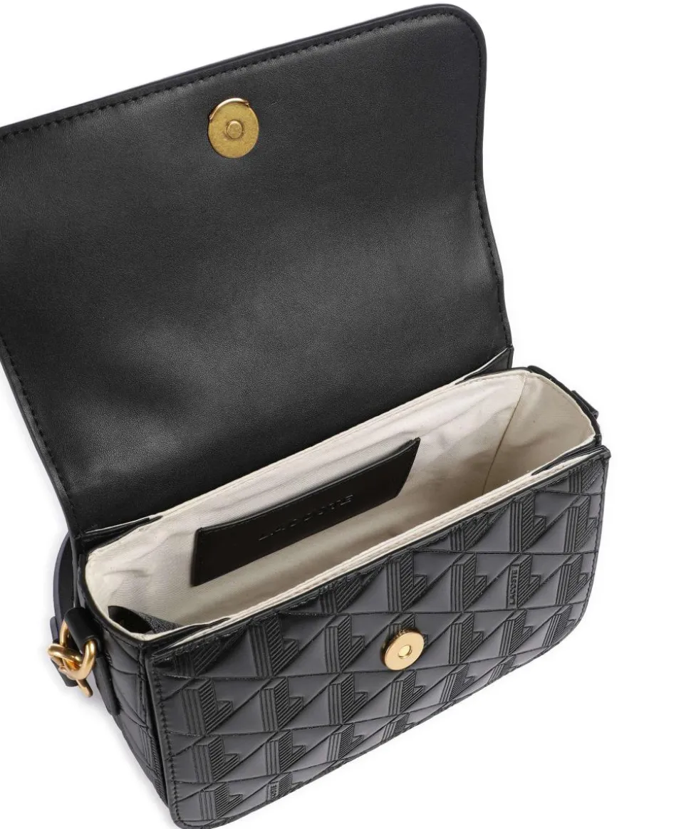 Maheki Schultertasche geprägtes Rindsleder schwarz