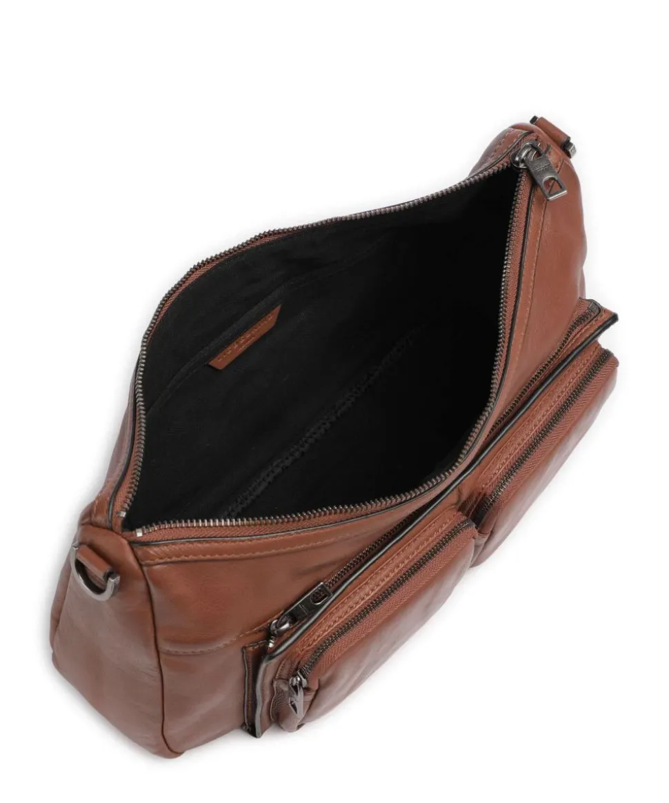 Maia Sheep Natural M Schultertasche Schafsleder dunkelbraun