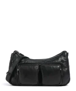 Maia Sheep Natural M Schultertasche Schafsleder schwarz