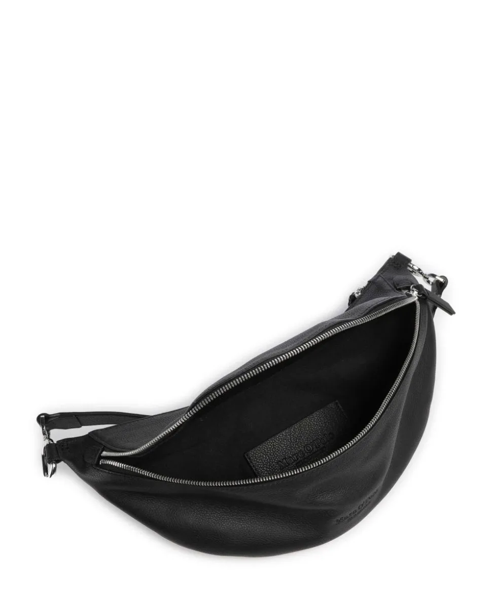 Mallir Gürteltasche genarbtes Rindsleder schwarz