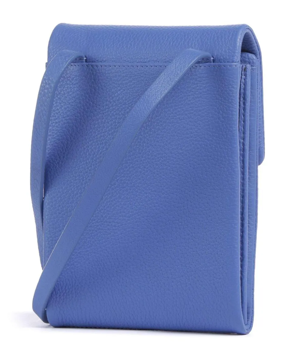 Mallow Street Handytasche genarbtes Leder blau