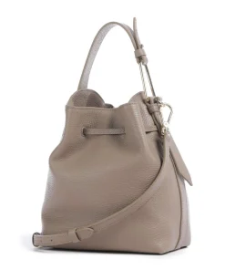 Malory Bucket bag genarbtes Leder taupe