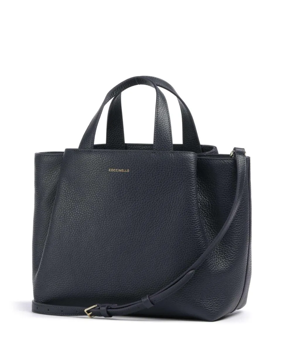 Malory Handtasche genarbtes Leder dunkelblau