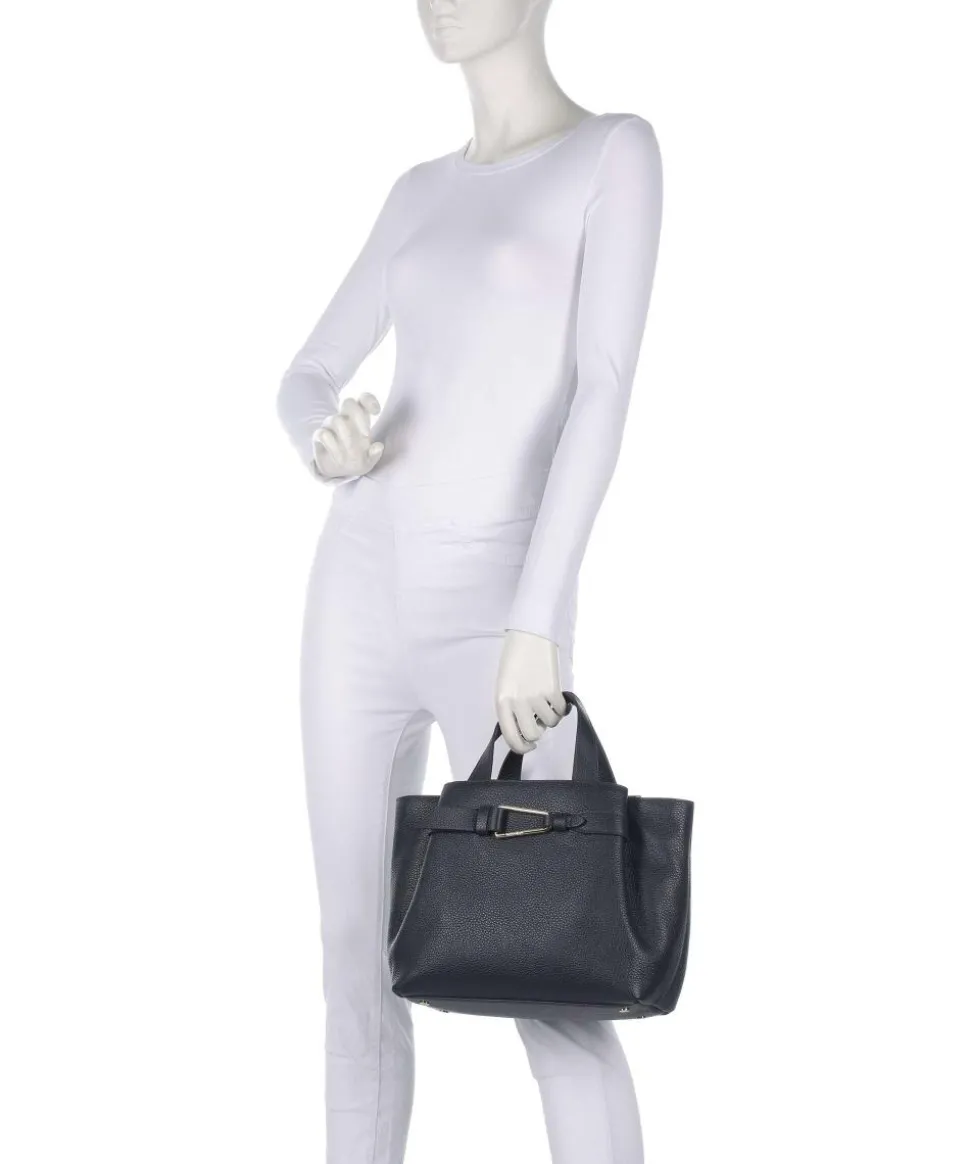 Malory Handtasche genarbtes Leder dunkelblau