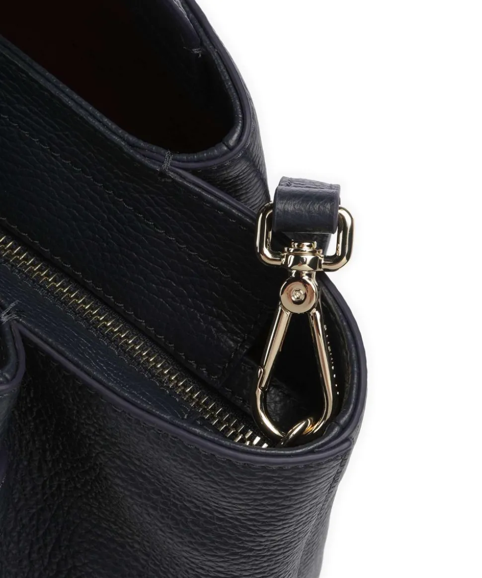 Malory Handtasche genarbtes Leder dunkelblau