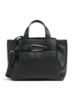 Malory Handtasche genarbtes Leder schwarz