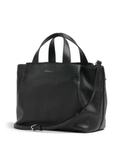 Malory Handtasche genarbtes Leder schwarz