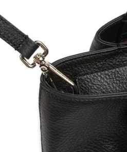 Malory Handtasche genarbtes Leder schwarz