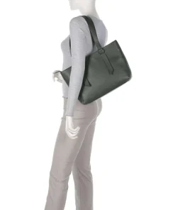 Malory Shopper genarbtes Leder dunkelgrün