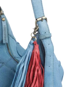 Malvengasse 5 Schultertasche genarbtes Leder blau