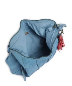 Malvengasse 5 Schultertasche genarbtes Leder blau