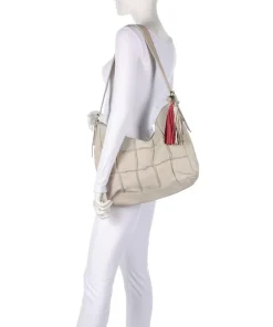 Malvengasse 5 Schultertasche genarbtes Leder beige