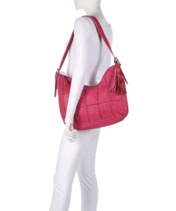 Malvengasse 5 Schultertasche genarbtes Leder pink