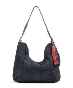 Malvengasse 5 Schultertasche genarbtes Leder navy