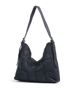 Malvengasse 5 Schultertasche genarbtes Leder navy