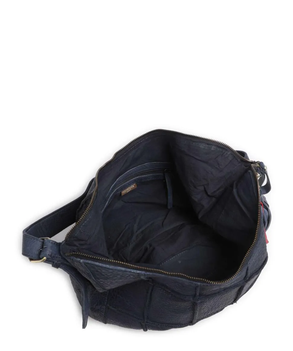 Malvengasse 5 Schultertasche genarbtes Leder navy