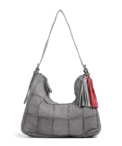 Malvengasse 5 Schultertasche genarbtes Leder grau