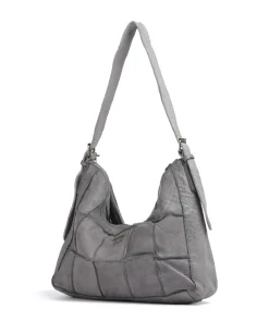 Malvengasse 5 Schultertasche genarbtes Leder grau